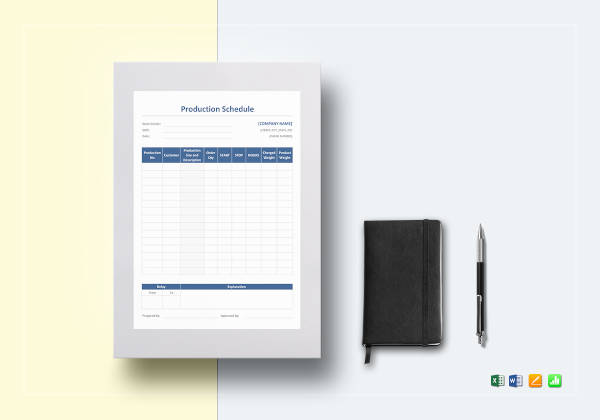 Production Schedule Template