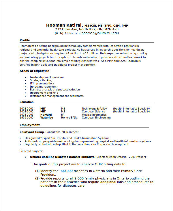 resume writing samples