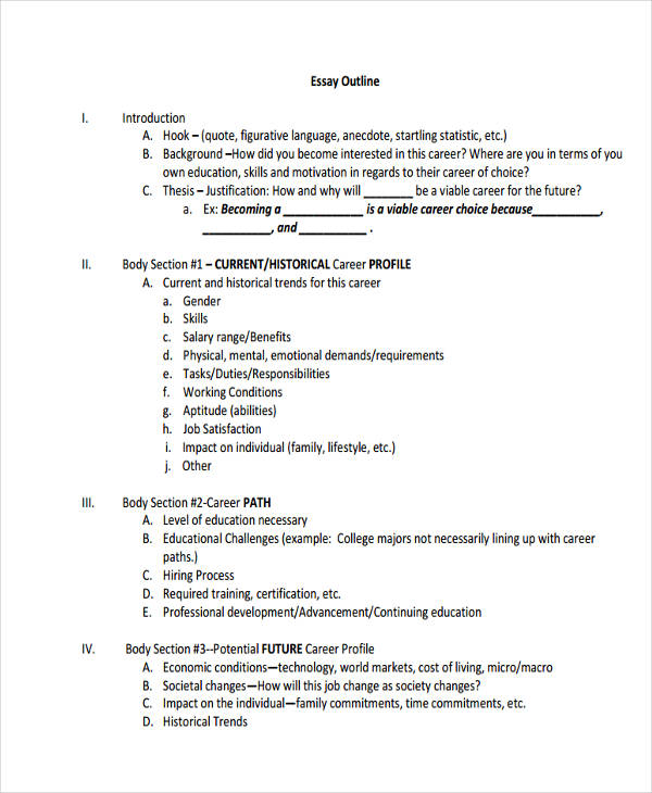 Example essay outline
