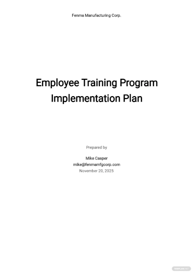 Program Implementation Plan Template