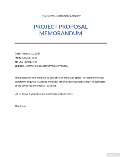 project proposal memo template