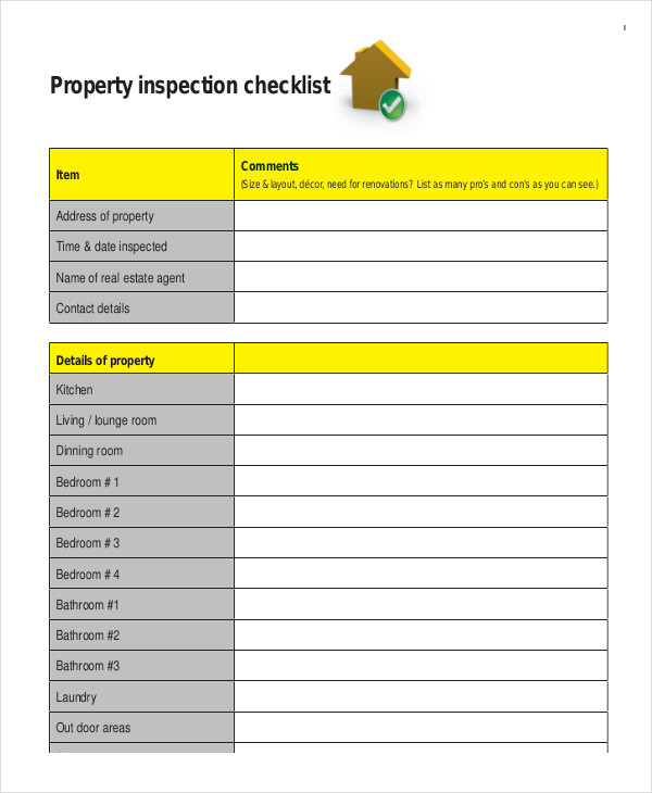 property inspection sample