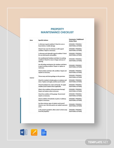 car maintenance checklist pdf