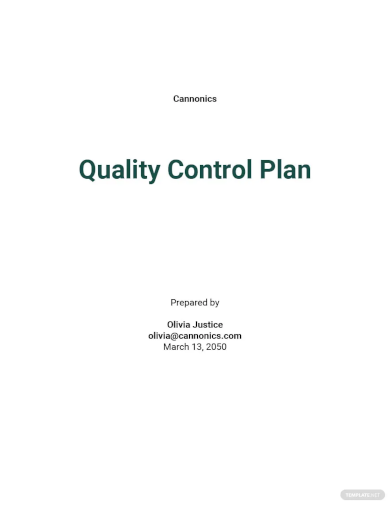 quality control plan
