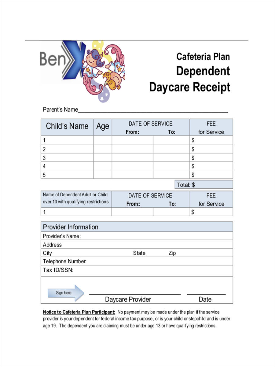 FREE 9+ Daycare Receipt Examples & Samples in PDF DOC Google Docs