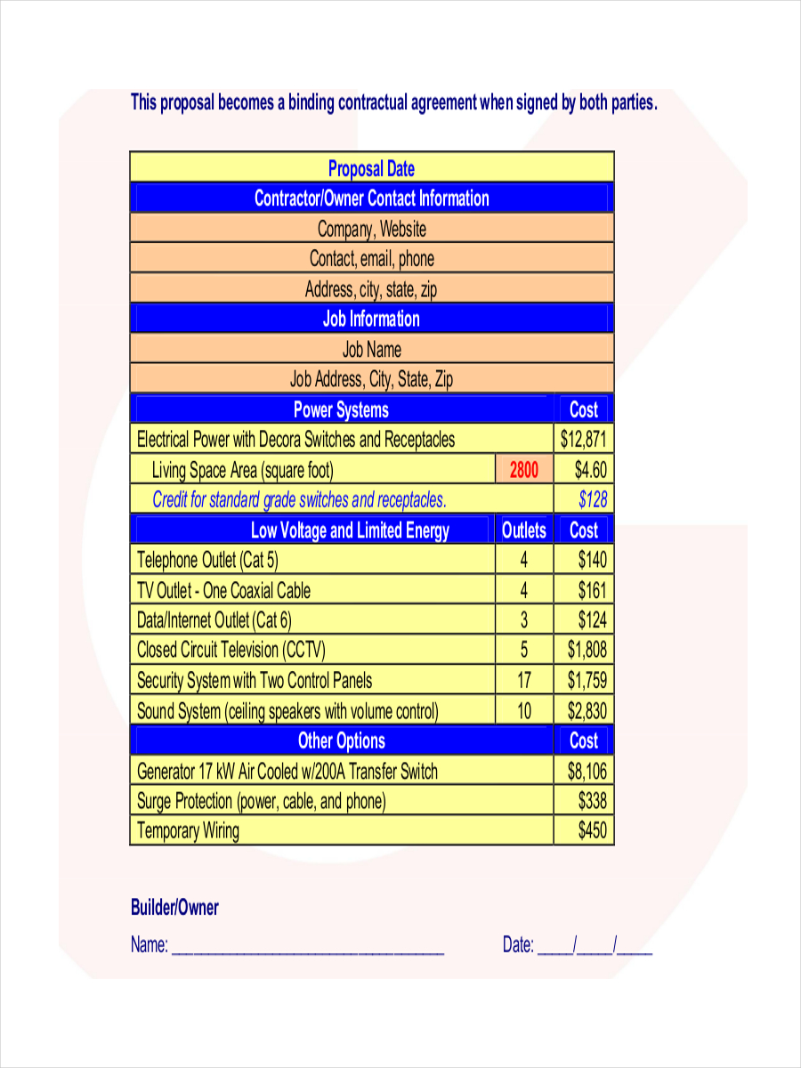 Electrical Work Receipt Template Free