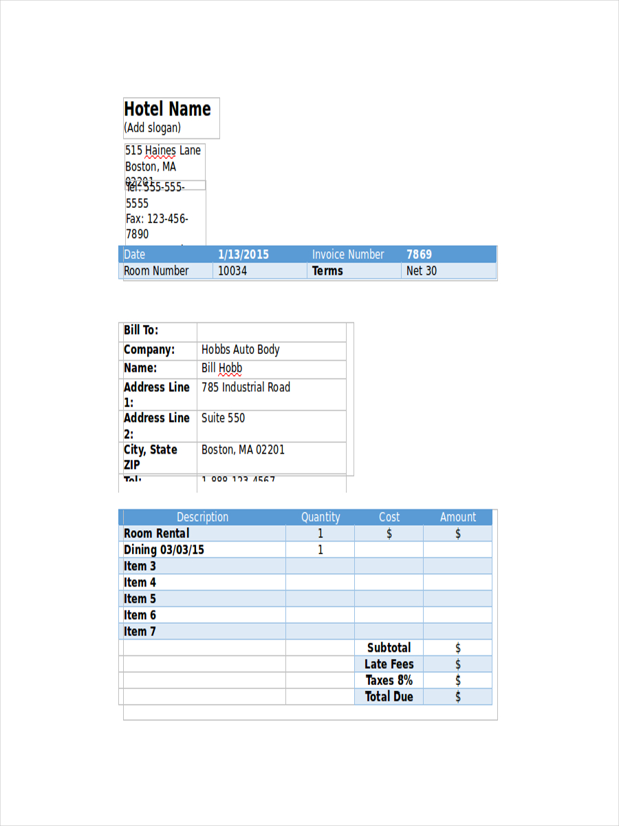 10+ Hotel Receipt Examples  Samples  PDF, Word, Pages  Examples