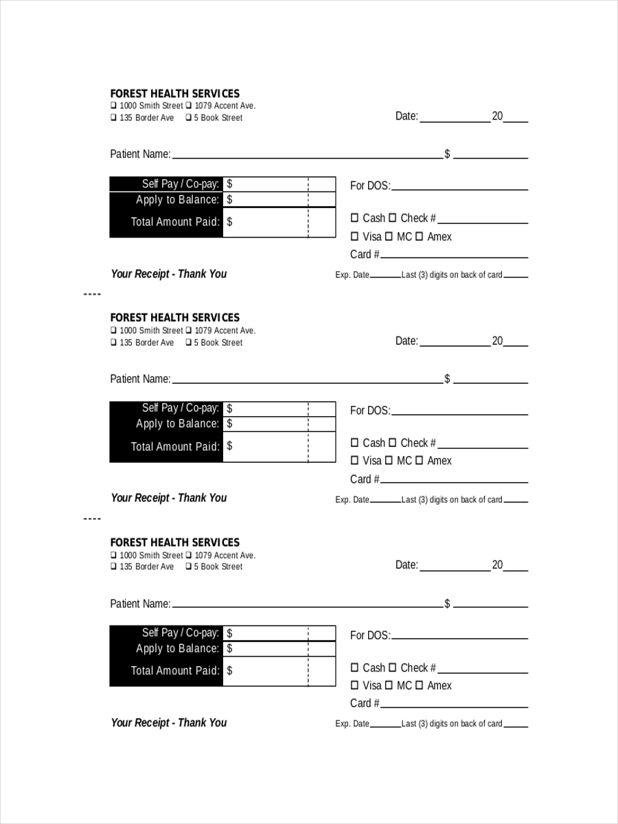 8+ Medical Receipt Examples in MS Word | MS Excel | Pages ...