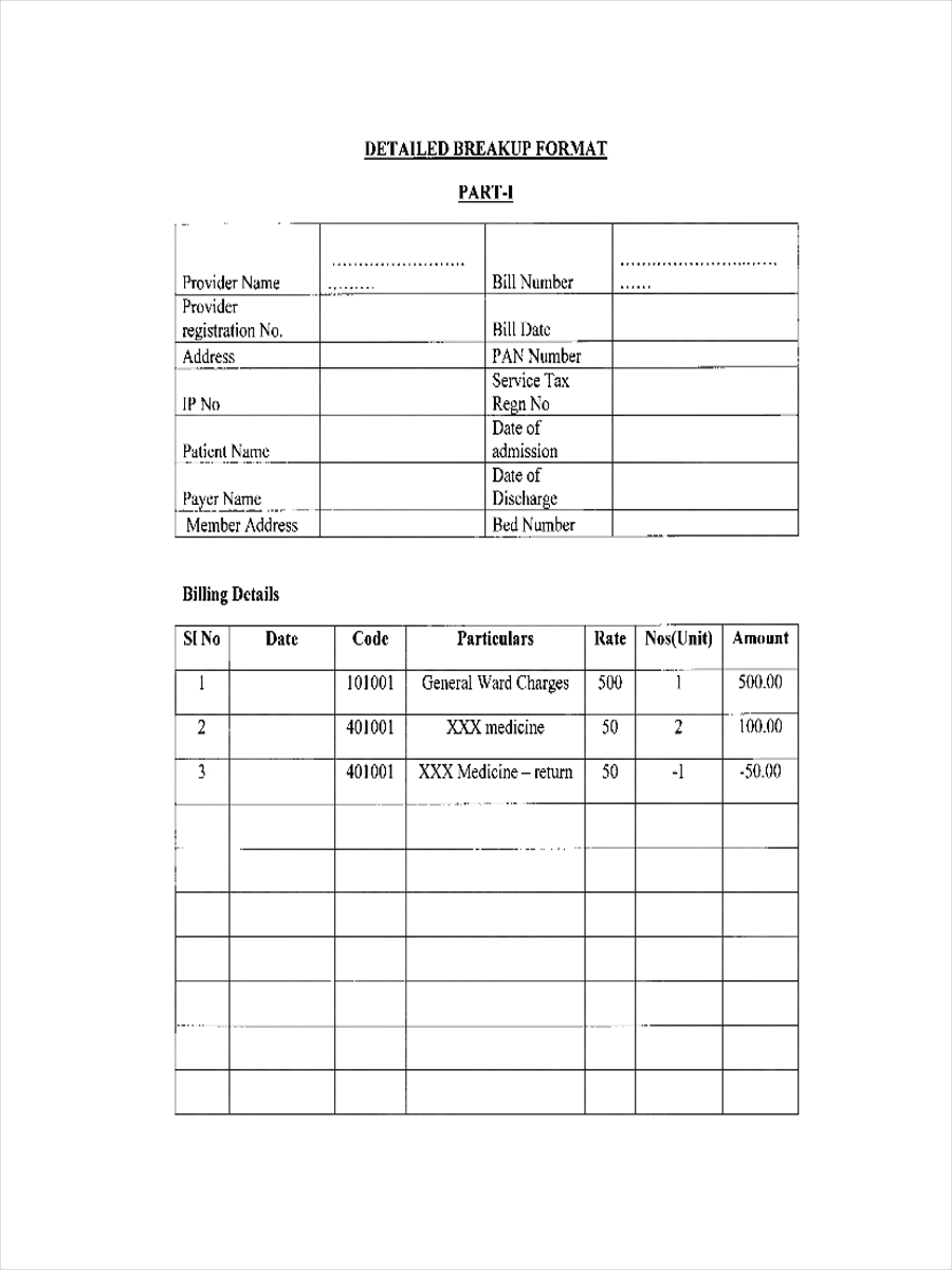 Receipt for Medical Supply