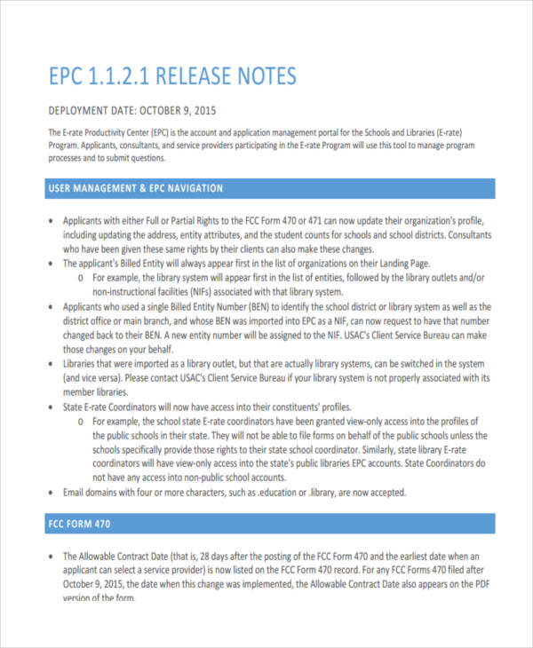 release note