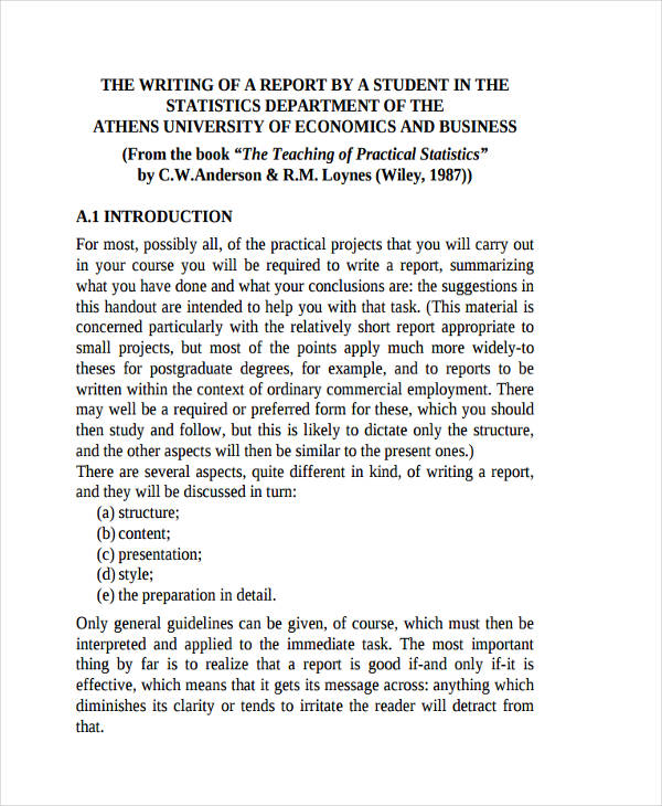 Report Writing Format For Students With Example Colorage