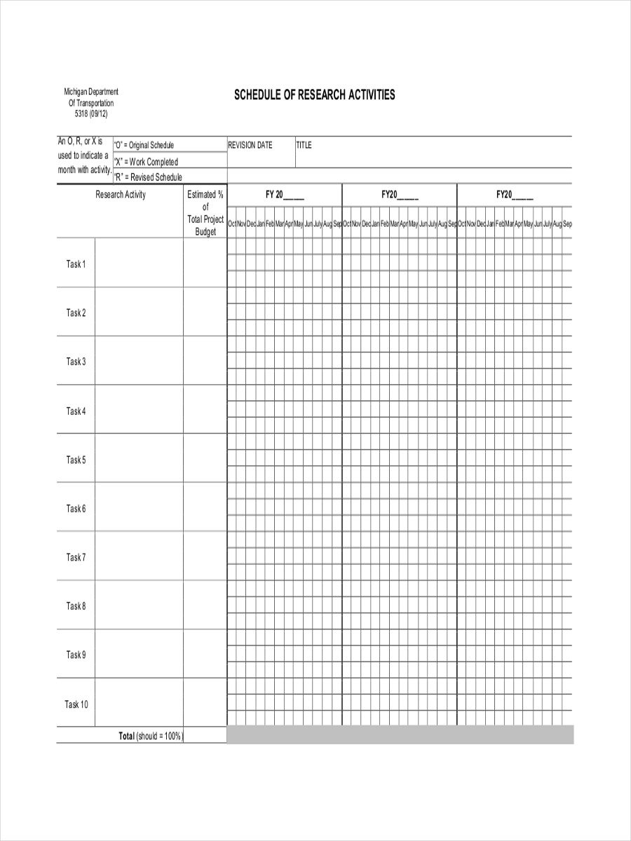 Activity Schedule - 10+ Examples, Format, Pdf | Examples