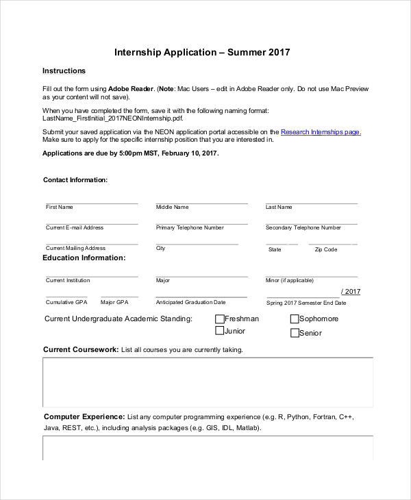 research application documents