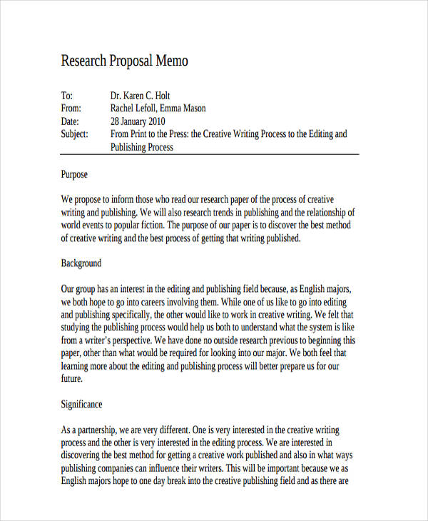 research report project proposal position paper