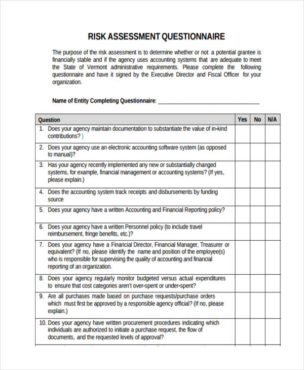 Risk Assessment