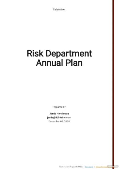 risk department annual plan template