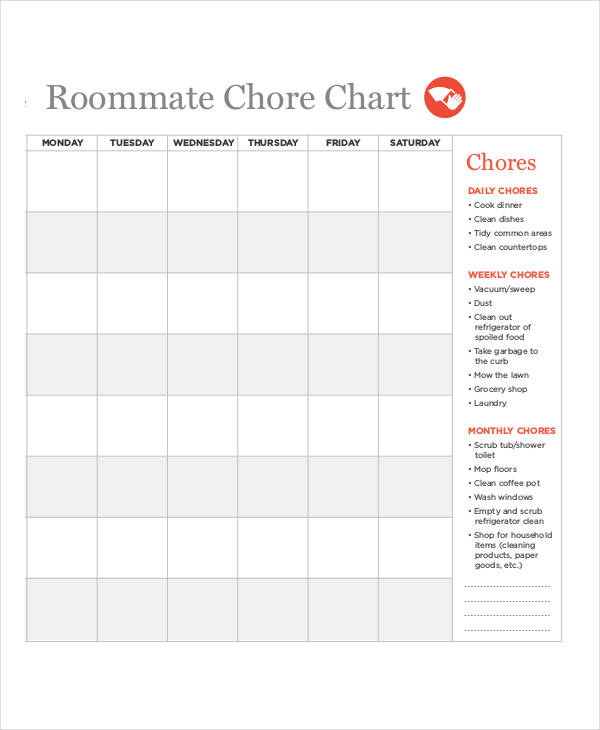 Dividing Household Chores Chart