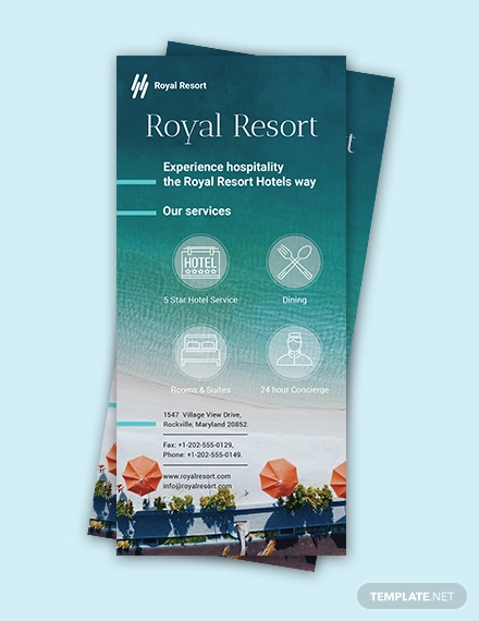 Royal Resort Rack Card Example