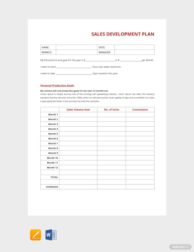 sales development plan template