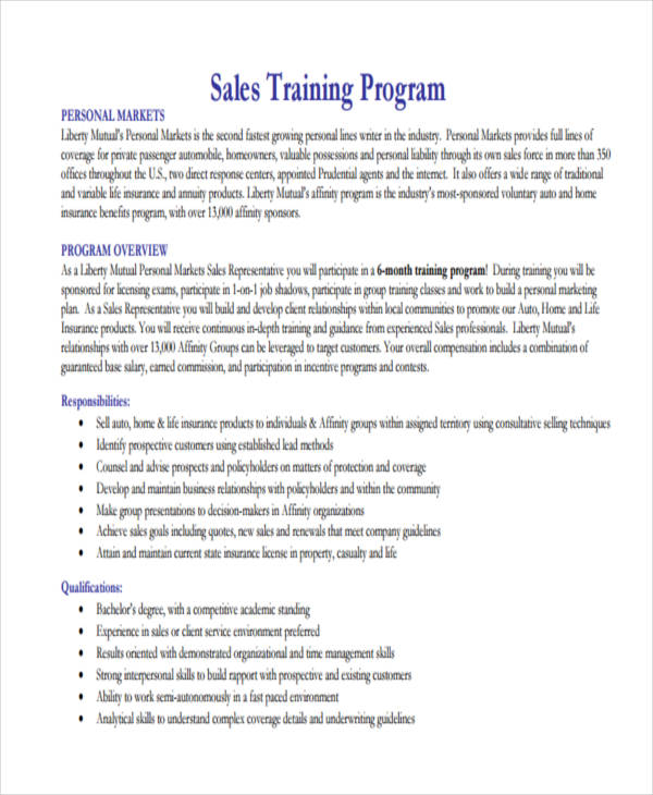 sales training program