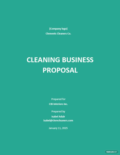 sample cleaning business proposal template