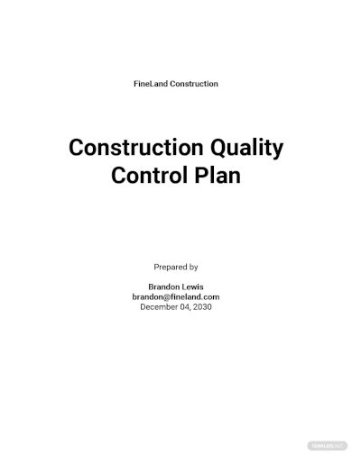 sample construction quality control plan template