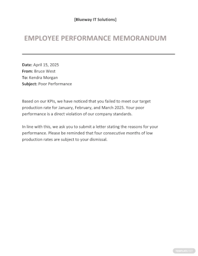sample employee memo template