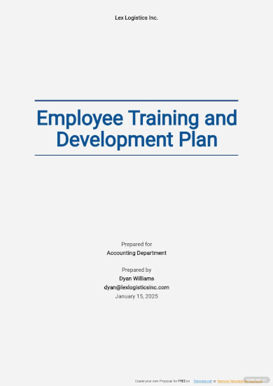 sample employee training and development plan template