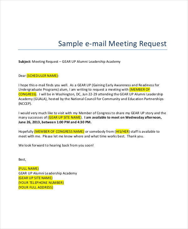 Sample Meeting Email