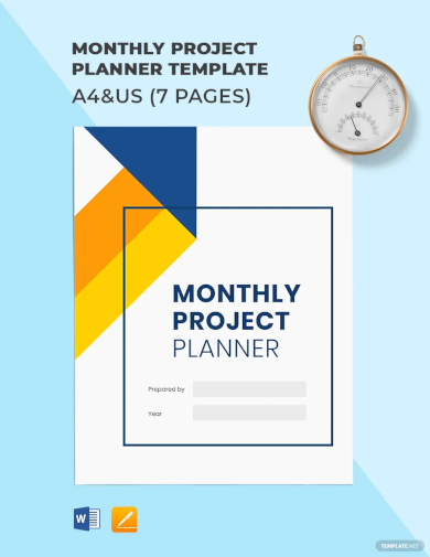 sample monthly project planner template