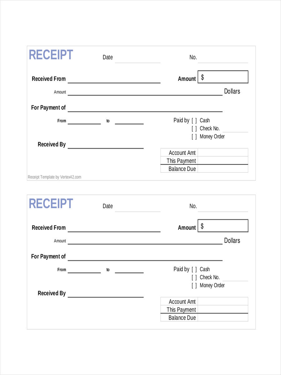 monthly gross receipts template