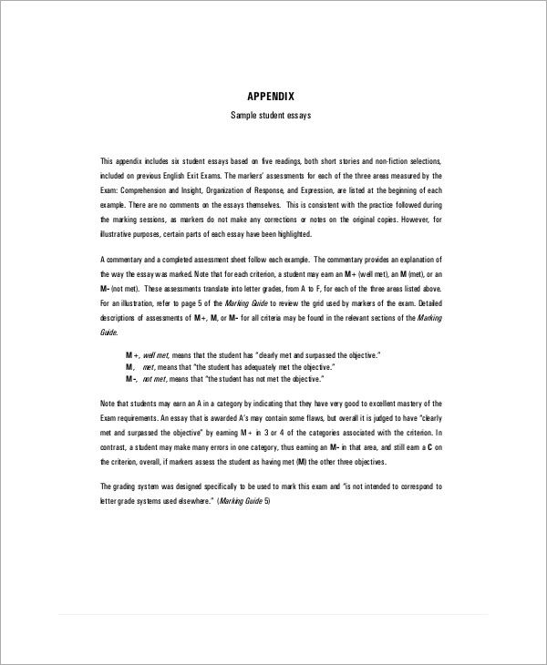 university essay examples free pdf