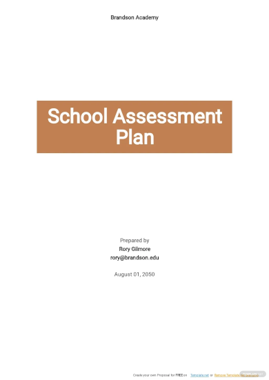 School Assessment Plan Template