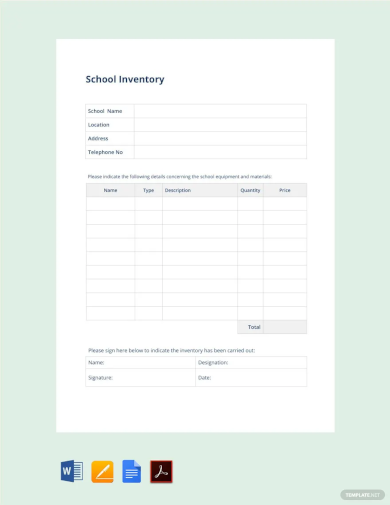 school inventory template