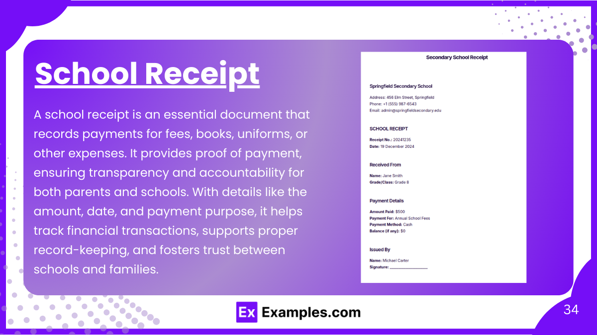 School Receipt - 20+ Examples, Format, How to Make, Pdf