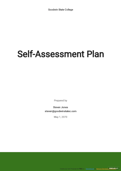 Self Assessment Plan Template