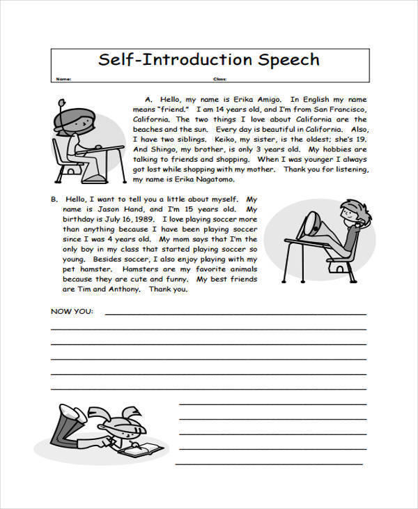 speech writing introduction examples for students