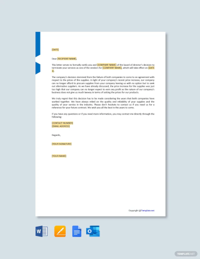 Termination Letter Examples - 77+ in PDF | MS Word | Google Docs ...