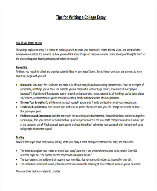 how to write a short essay of