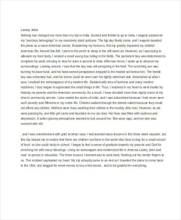 descriptive essay about traveling