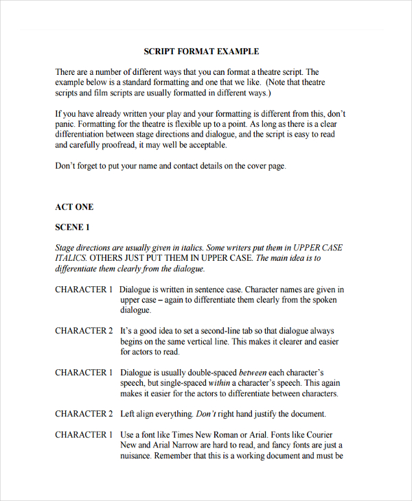 examples of short play scripts