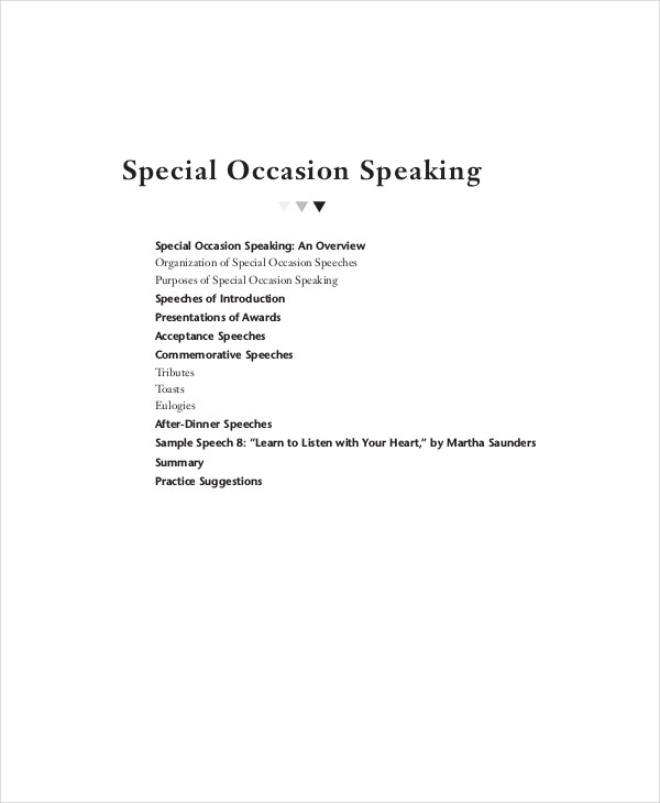 Free 7 Special Occasion Speech Examples Samples In Pdf Examples