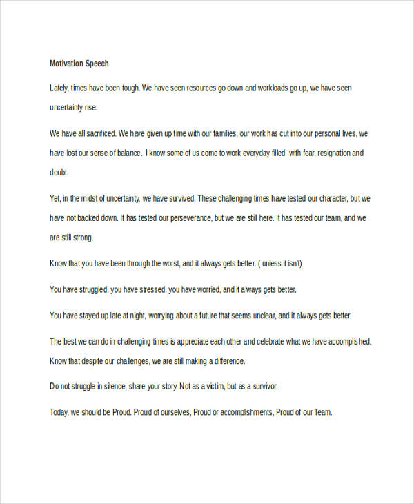 essay about motivational speech