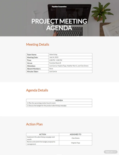small business meeting agenda template