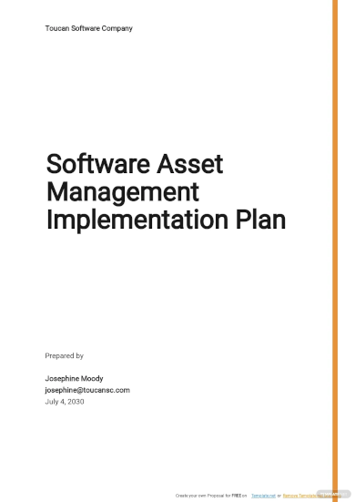 software asset management implementation plan template
