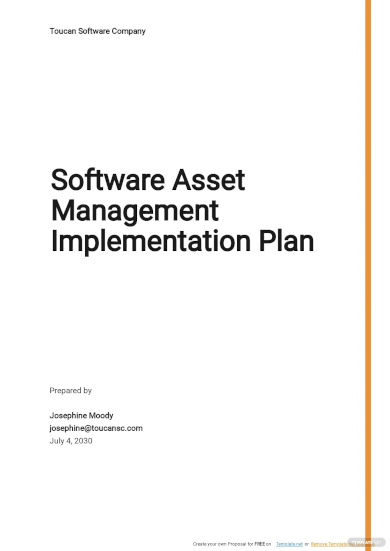 Software Asset Management Implementation Plan Template