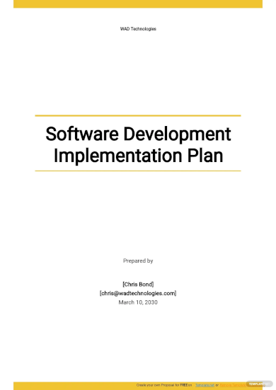 Software Development Implementation Plan Template