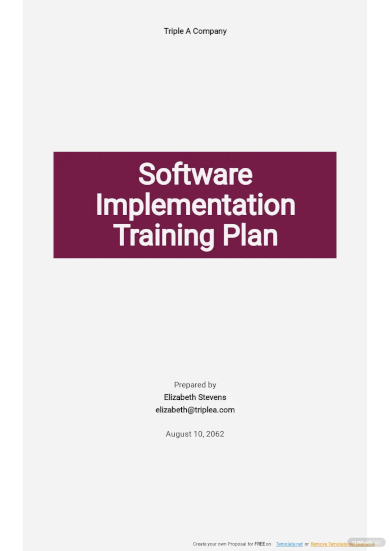 software implementation training plan template
