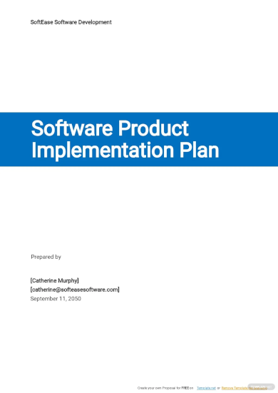 software product implementation plan template