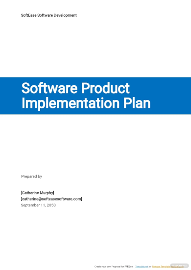 Software Product Implementation Plan Template